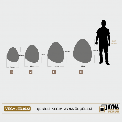 Şekilli Kesim Ledli Dokunmatik Butonlu Dekoratif Ayna VEGALED3022