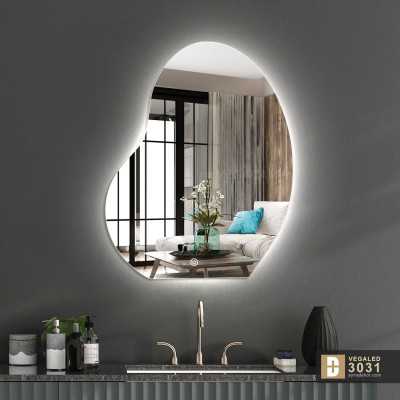 Şekilli Kesim Ledli Dokunmatik Butonlu Dekoratif Ayna VEGALED3031