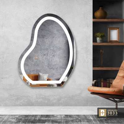 Şekilli Kesim Ledli Dokunmatik Butonlu Dekoratif Ayna VEGALED3033