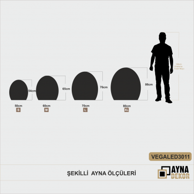 Şekilli Kesim Ledli Dokunmatik Butonlu Dekoratif Ayna VEGALED3013